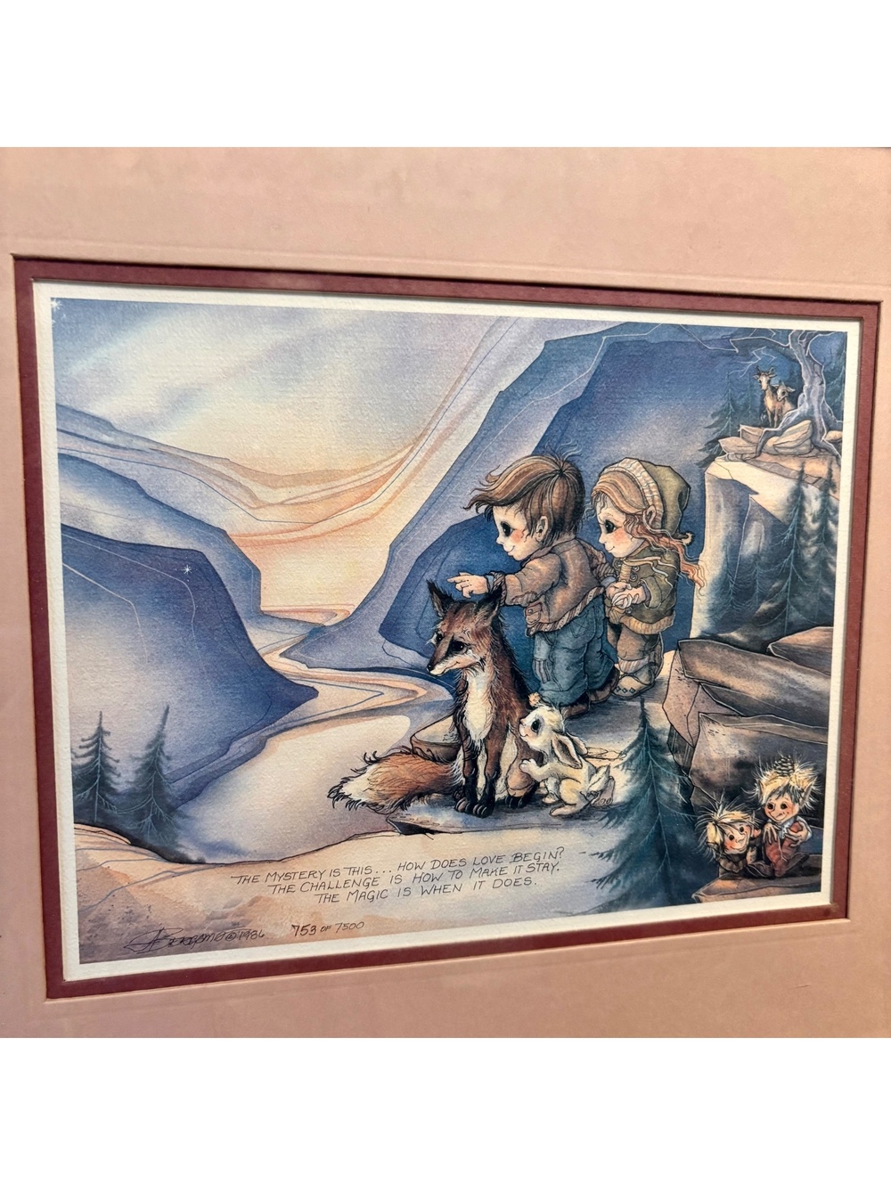 Vintage 1986 Jody Bergsma “The Mystery Is This” Signed Numbered Lithograph